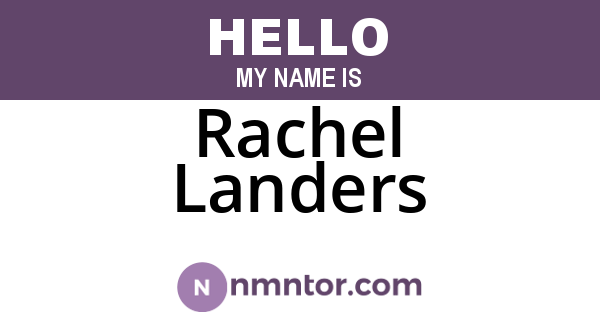 Rachel Landers
