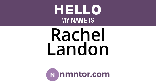 Rachel Landon