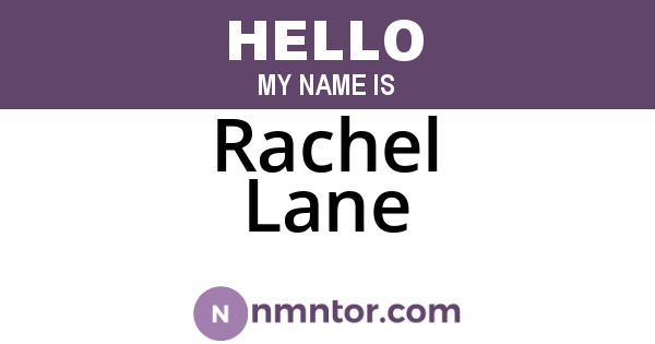Rachel Lane