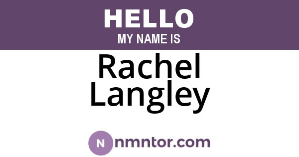 Rachel Langley