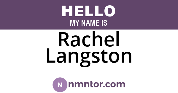 Rachel Langston