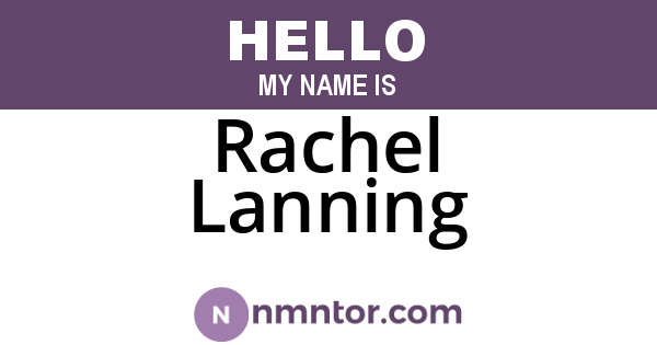 Rachel Lanning