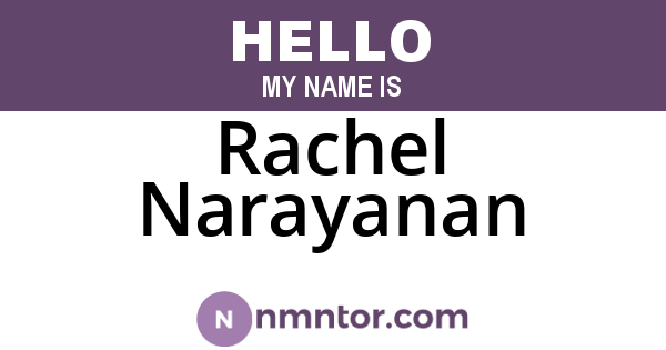 Rachel Narayanan
