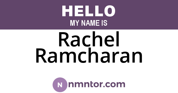 Rachel Ramcharan