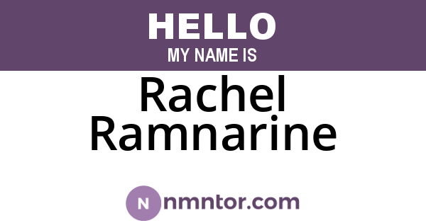 Rachel Ramnarine