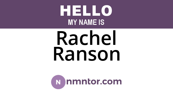Rachel Ranson