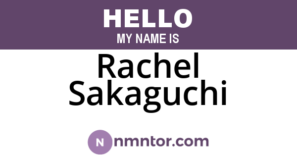 Rachel Sakaguchi