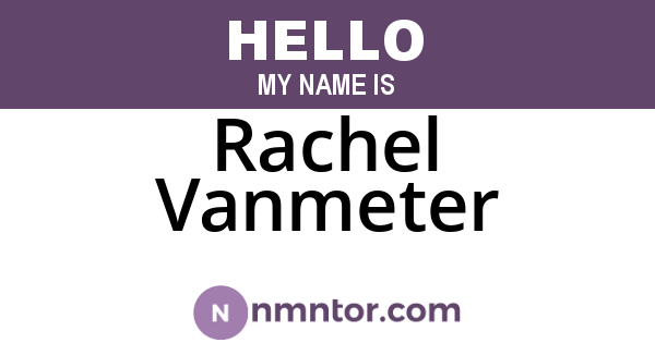 Rachel Vanmeter