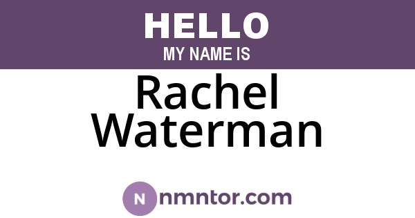 Rachel Waterman