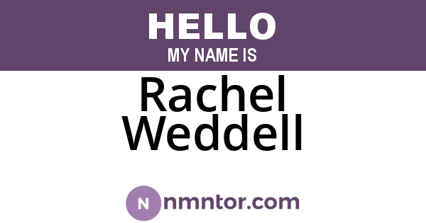 Rachel Weddell