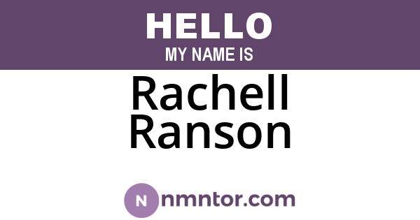 Rachell Ranson