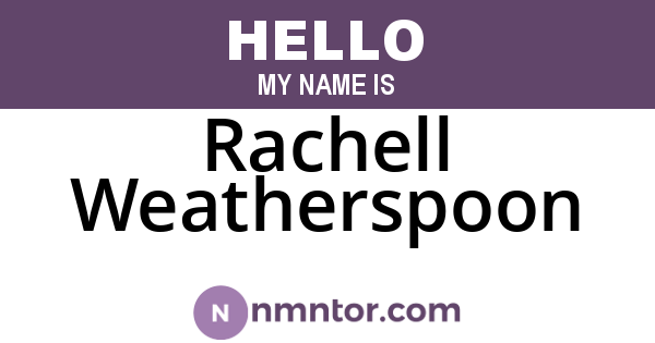 Rachell Weatherspoon