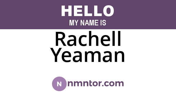 Rachell Yeaman