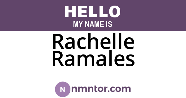 Rachelle Ramales