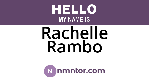 Rachelle Rambo