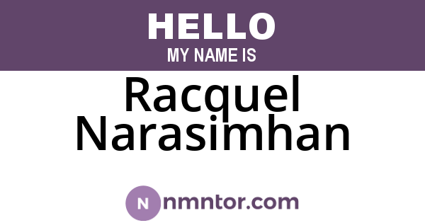 Racquel Narasimhan