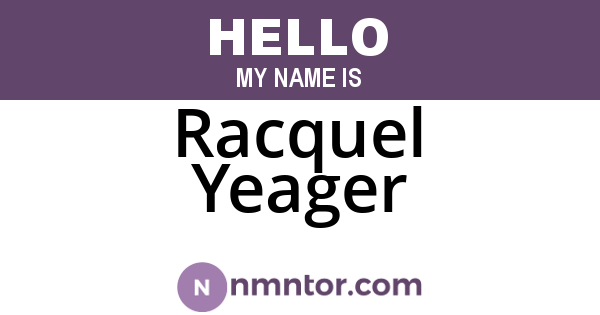 Racquel Yeager