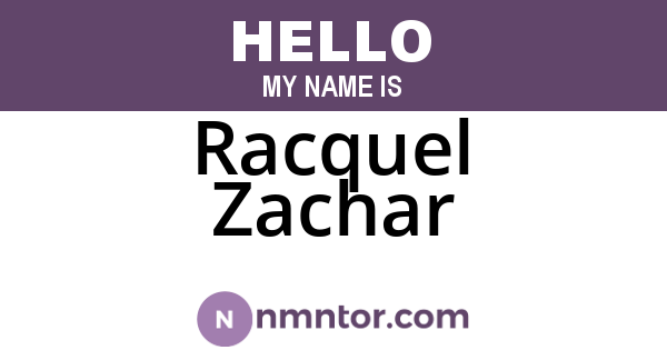 Racquel Zachar