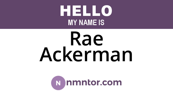 Rae Ackerman