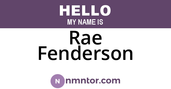 Rae Fenderson