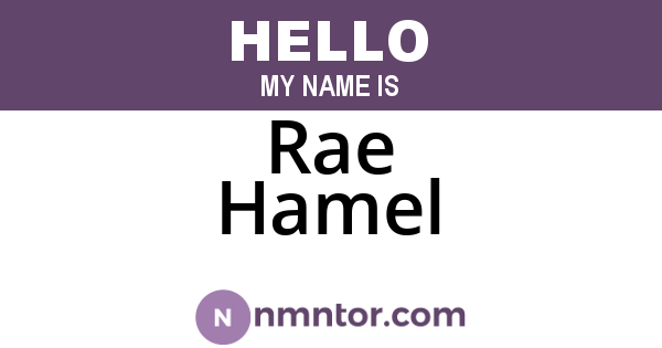 Rae Hamel