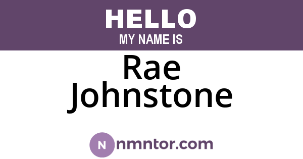 Rae Johnstone