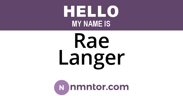 Rae Langer