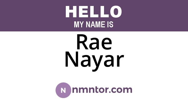Rae Nayar
