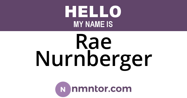 Rae Nurnberger
