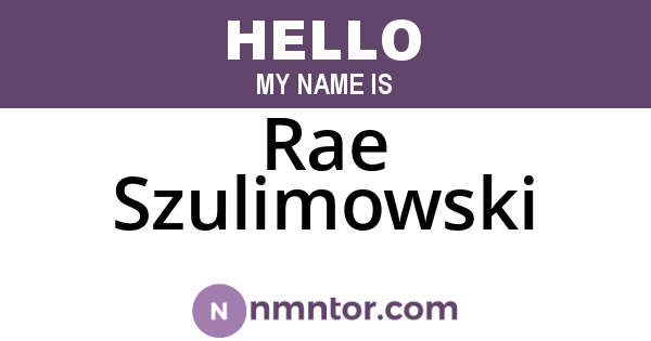Rae Szulimowski