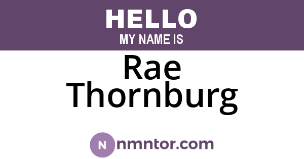 Rae Thornburg