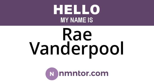 Rae Vanderpool