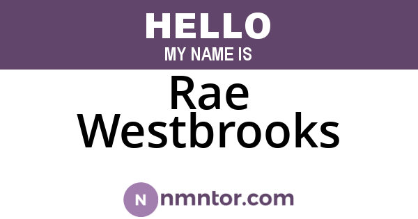 Rae Westbrooks