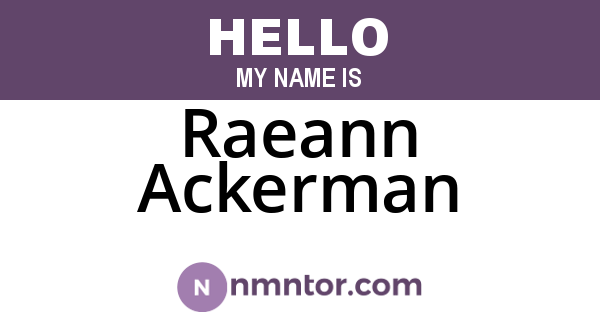 Raeann Ackerman