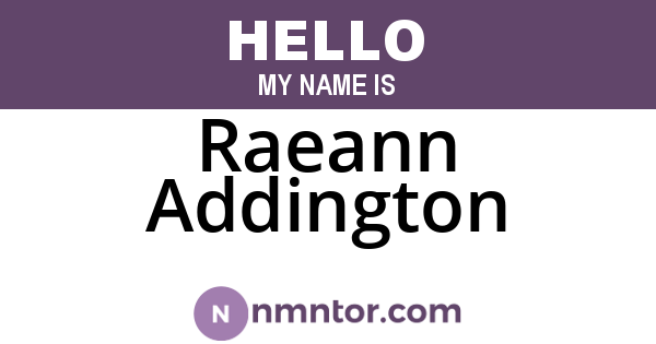 Raeann Addington