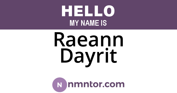 Raeann Dayrit