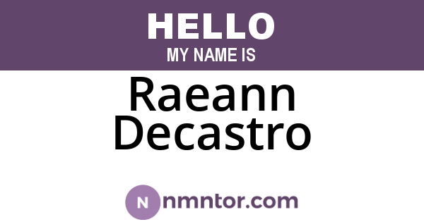 Raeann Decastro
