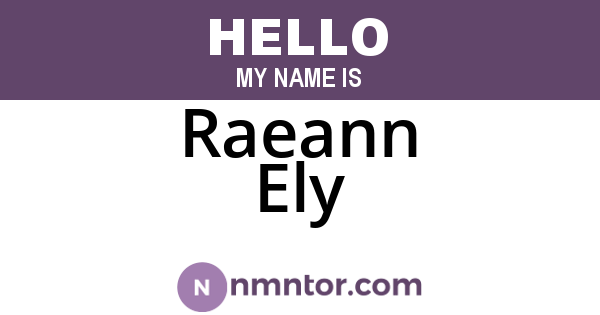 Raeann Ely
