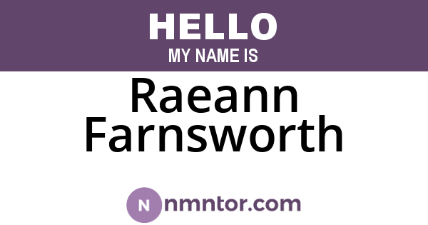 Raeann Farnsworth