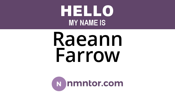 Raeann Farrow