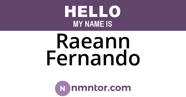 Raeann Fernando