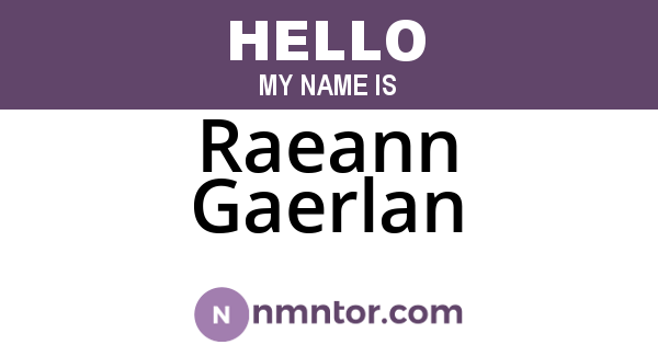 Raeann Gaerlan