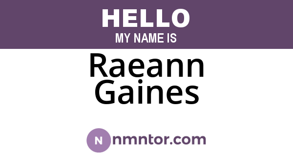 Raeann Gaines