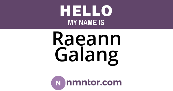 Raeann Galang