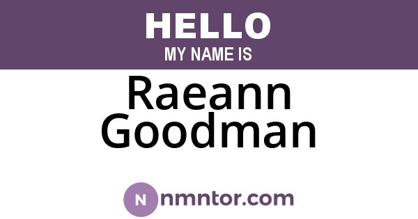Raeann Goodman