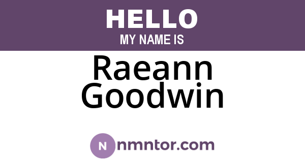 Raeann Goodwin