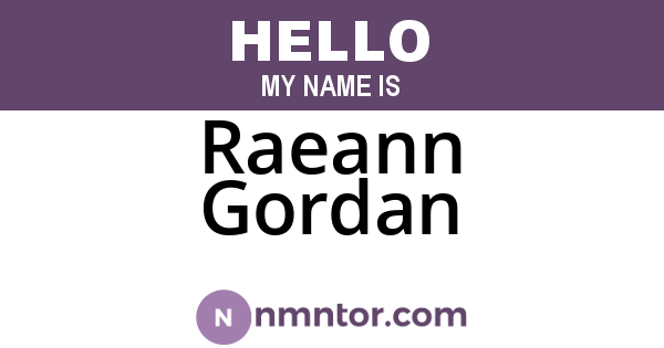 Raeann Gordan