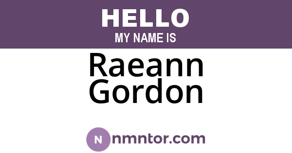 Raeann Gordon