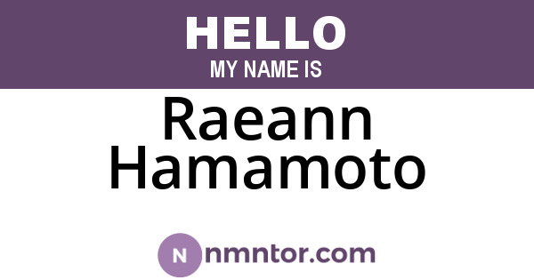 Raeann Hamamoto