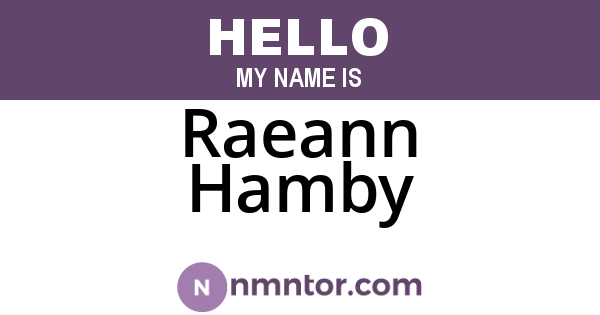 Raeann Hamby